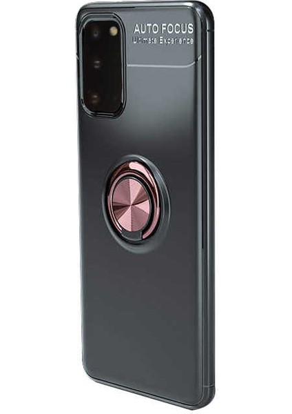 Samsung Galaxy S20 Kılıf Ravel Yüzüklü Standlı Silikon Kapak