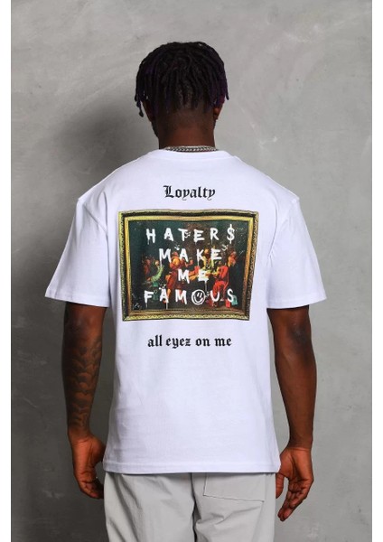 Erkek Baskılı Bisiklet Yaka T-Shirt 20/1 Penye - Beyaz indirimleri