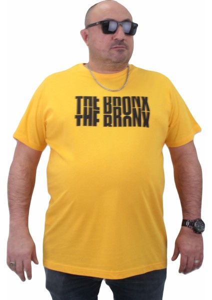 Mocgrande Erkek Büyük Beden Sıfır Yaka Tişört The Bronx 23174 Sarı