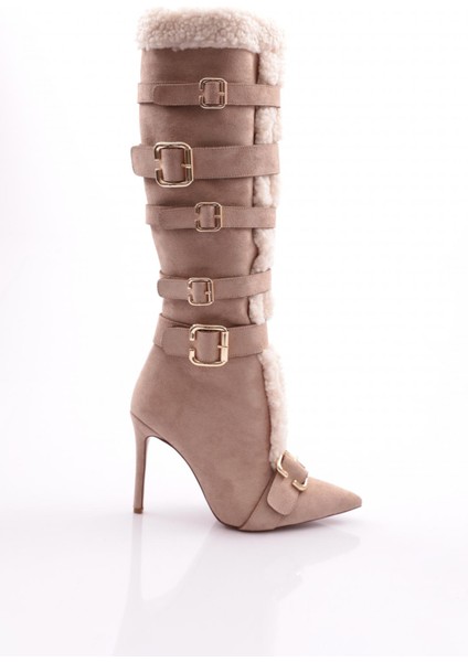 1121 Kadin Kemerli Topuklu Çizme