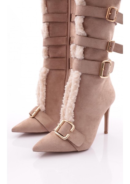 1121 Kadin Kemerli Topuklu Çizme fırsatları