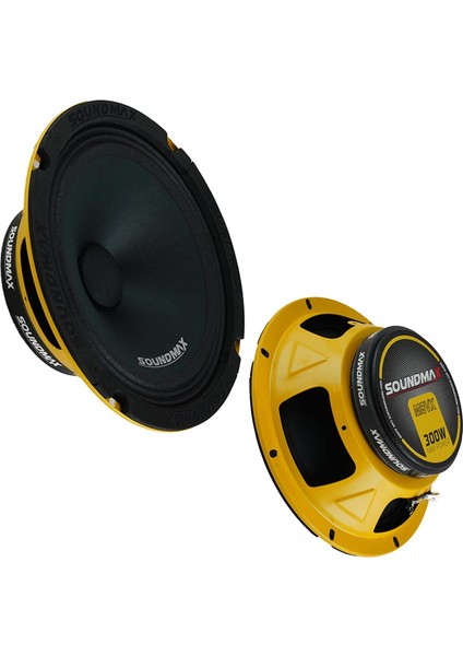 Shopzum Soundmax SX-M8XL Oto Midrange Hoparlör Seti - 20CM, 300 Watt, 2 Adet