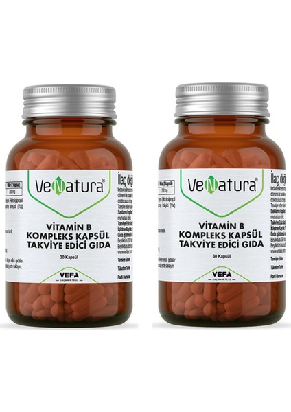 Vitamin B Kompleks 30 Kapsül 2 Adet