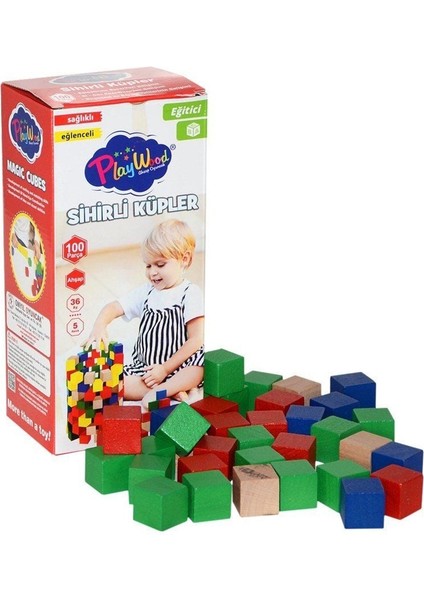 Nessiworld Playwood Ahşap 100 Parça Sihirli Küpler