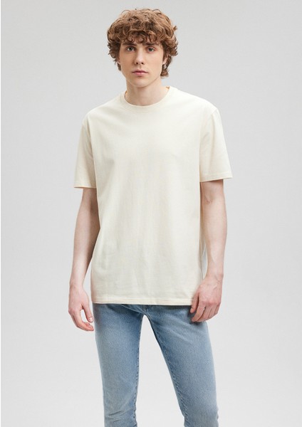 Bisiklet Yaka Bej Basic Tişört 066249-70072 modelleri