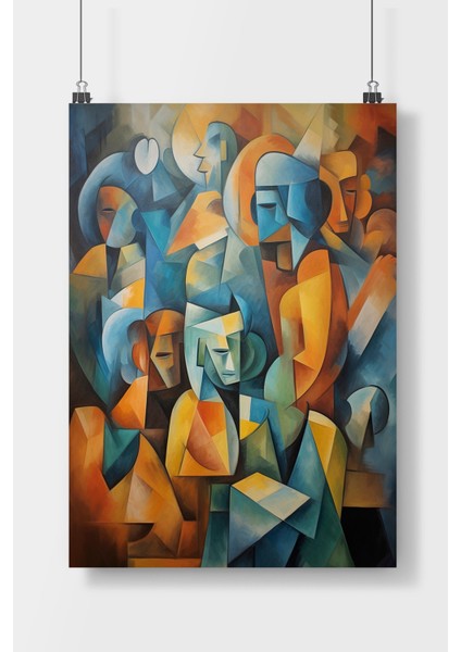 Postercity Cezanne ve Picasso Tarzı Soyut Sanat Resmi Poster Çerçevesiz Parlak Kağıt