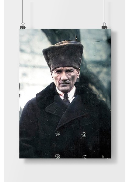 Postercity Atatürk Ünlü Poster Çerçevesiz Parlak Kağıt