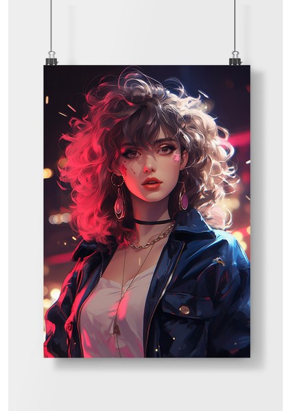 Postercity 80'ler Anime Tarzı Poster Çerçevesiz Parlak Kağıt