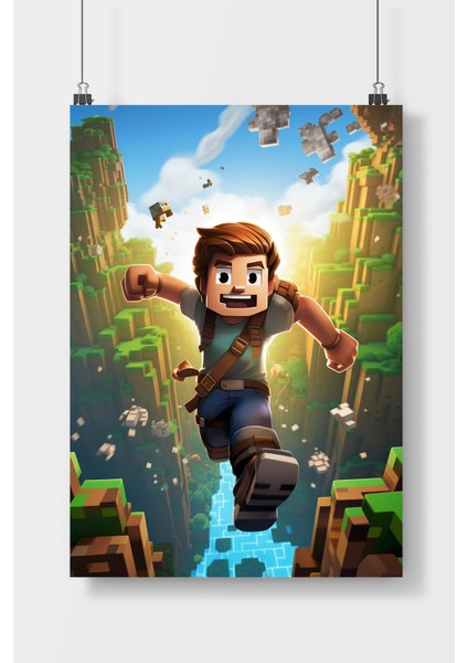 Poster City Postercity Mutlu Minecraft Maceracısı Poster Çerçevesiz Parlak Kağıt