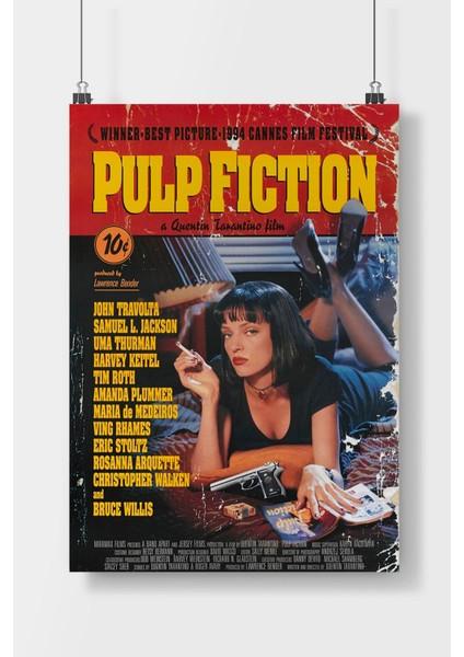 Poster City Postercity Pulp Fiction Film Poster Çerçevesiz Parlak Kağıt