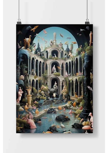 Postercity Dünya Zevkler Bahçesi Sanat Poster Çerçevesiz Parlak Kağıt