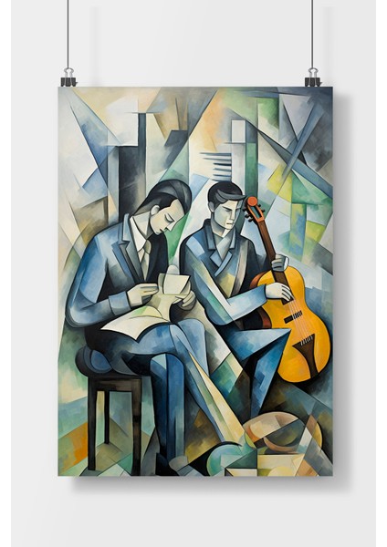 Postercity Picasso Tarzı Soyut Sanat Resim Poster Çerçevesiz Parlak Kağıt
