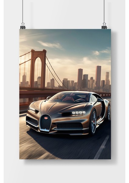 Poster City Postercity Bugatti Araba Poster Çerçevesiz Parlak Kağıt