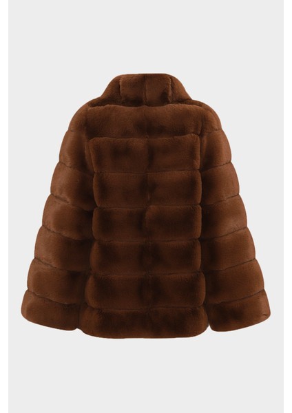 AÇELYAOKCU Premium Dik Yaka Kadın Rex Kürk Kaban modelleri