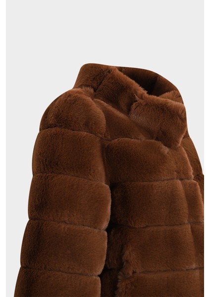 AÇELYAOKCU Premium Dik Yaka Kadın Rex Kürk Kaban fırsatları