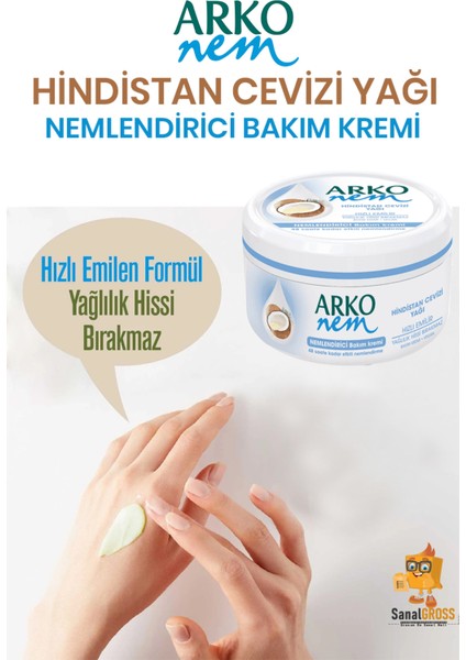 Nem Hindistan Cevizi Yağı Nemlendirici Bakım Kremi 300 ml x 4 Adet indirimleri