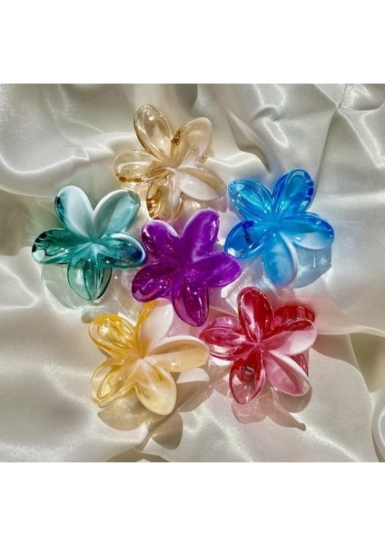 6 Lı Lotus Mandal Saç Tokası Parlak Şefaf Renkler