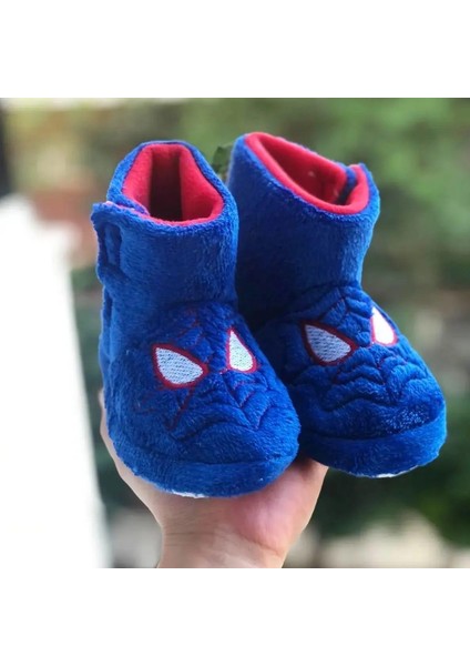 Mychild Spiderman Figürlü Çocuk Panduf ,ev Ayakkabısı , Kaydırmaz Taban Panduf , Anaokulu Kreş Ayakkabısı,warm