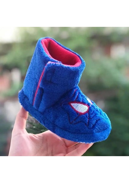 Mychild Spiderman Figürlü Çocuk Panduf ,ev Ayakkabısı , Kaydırmaz Taban Panduf , Anaokulu Kreş Ayakkabısı,warm