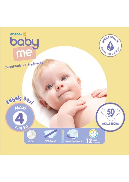 Baby Me Maxi 4 Numara Bebek Bezi 7-14 kg 50 Adet