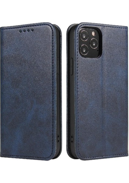 Iphone 14 Pro Max Deri Folio Flip Case Manyetik Karbon Fiber Telefon Kılıfı (Yurt Dışından)