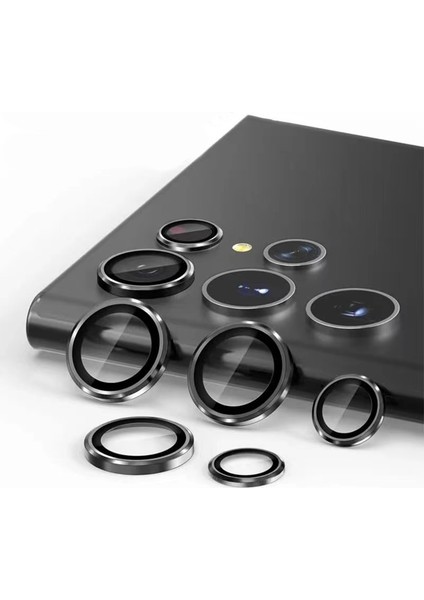 Samsung Galaxy S24 Ultra Uyumlu Tam Kaplayan Kamera Lens Koruyucu Cam Filmi Derin Mor