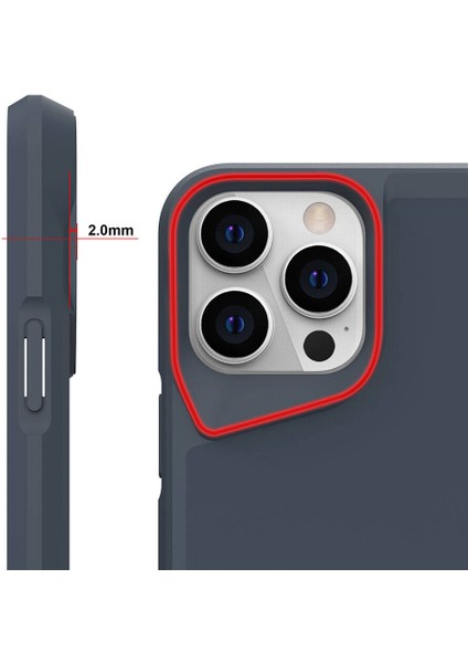 iPhone 15 Pro Uyumlu Kılıf Case, Metal Standlı Mat Airbag Anti Shock Tpu Kapak Cover Gri