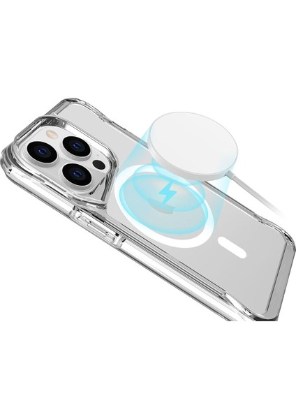 iPhone 15 Pro Max Kılıf Case, Magnet Magsafe Şarj Özellikli Şeffaf Magnet Magsafe Transparent Cover