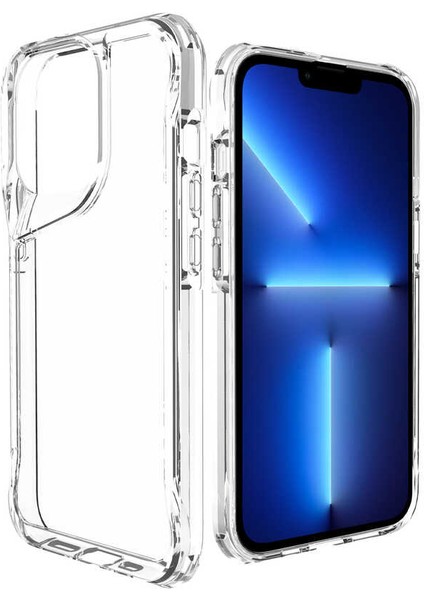 Apple iPhone 14 Pro Uyumlu Kılıf Case, Transparent Smooth Hard Protective Cover Renksiz