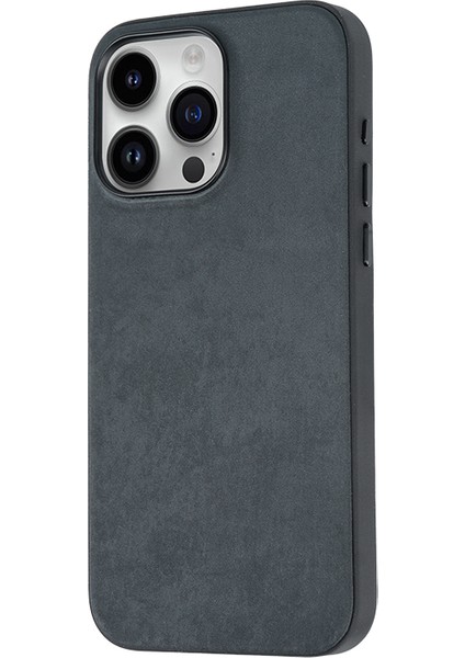 iPhone 15 Pro Max Uyumlu Kılıf Case, Mikro Fiber Dış ve Kadife Iç Yüzeyli, Microfiber Cover Siyah