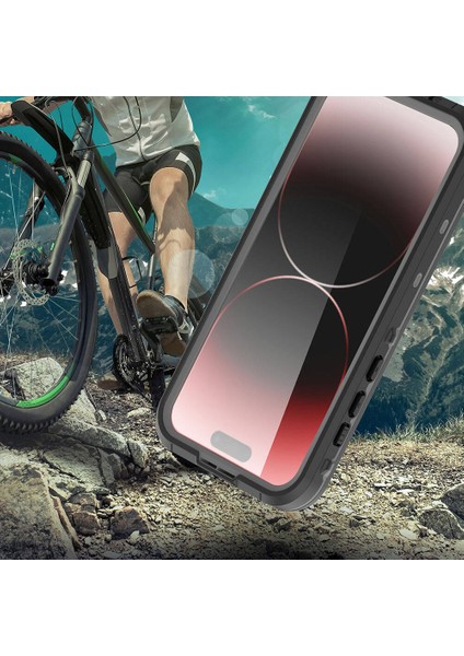 iPhone 15 Pro Max Uyumlu Kılıf Case, 360 Derece Koruyucu 2metre Su Geçirmez Kapak Waterproof Cover