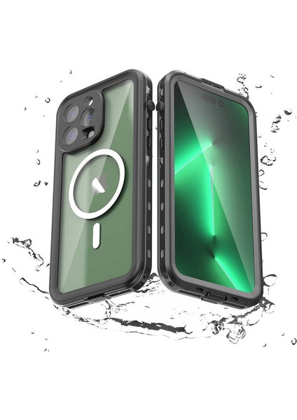 iPhone 14 Pro Uyumlu Kılıf Case, 360 Derece Koruyucu 2metre Su Geçirmez Kapak Waterproof Cover