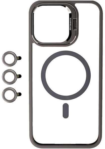 iPhone 15 Pro Uyumlu Kılıf Case, Lens Koruyuculu Mıknatıslı Magsafe Wireless Şarj Destekli Kapak