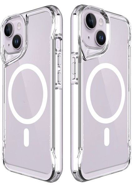 iPhone 15 Plus Kılıf Case, Magnet Magsafe Şarj Özellikli Şeffaf Magnet Magsafe Transparent Cover