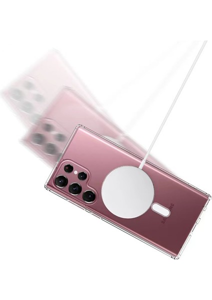 Samsung Galaxy S22 Ultra Uyumlu Kılıf Case, Transparent Hard Pc With Magsafe Charging Feature Cover