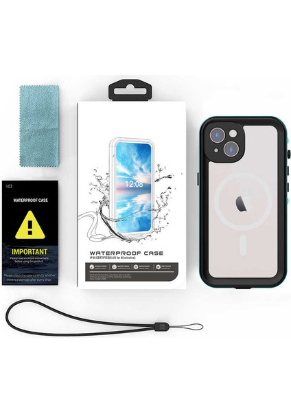 iPhone 14 Uyumlu Kılıf Case, 360 Derece Koruyucu 2metre Su Geçirmez Kapak Waterproof Cover