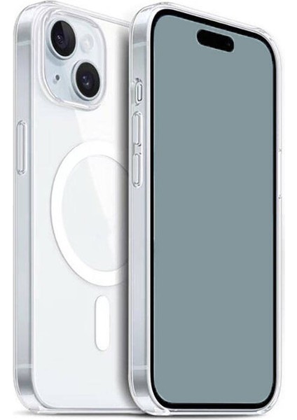 iPhone 15 Plus Uyumlu Kılıf Case, Transparent Hard Pc With Magsafe Charging Feature Cover