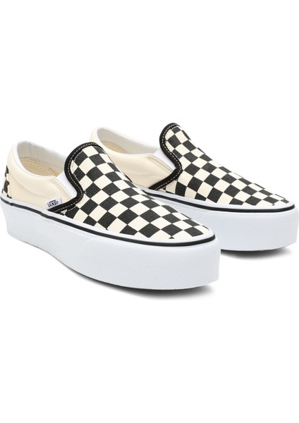 Classic Slip-on Checkerboard Platform Damalı Sneaker