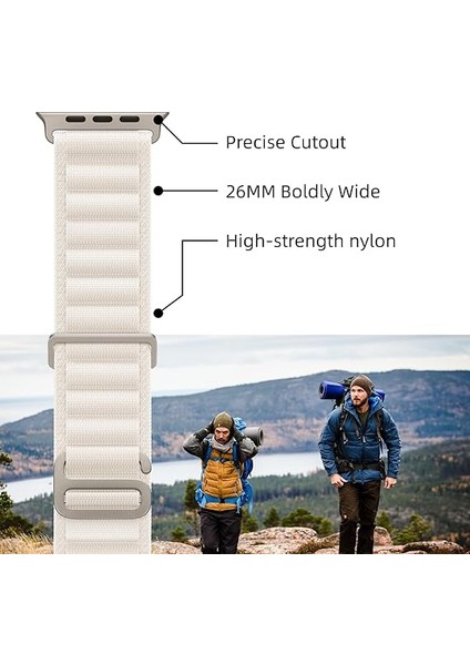 Apple Watch Uyumlu 38MM 40MM 41MM 1/2/3/4/5/6/se/7/8/9ultra Mountain Kordon Beyaz fiyatları