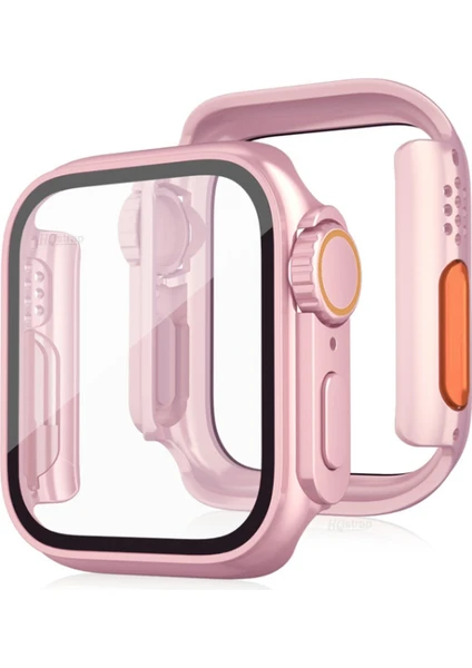 Apple Watch 40MM Watch 49MM Kasa Dönüştürücü ve Ekran Koruyucu Rose Gold