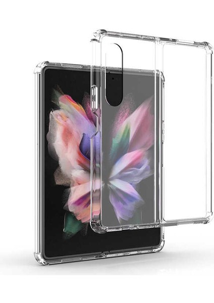 Samsung Galaxy Z Fold 3 Uyumlu Kılıf Tamamen Şeffaf Anti Şok Airbag Anti Shock Esnek Sert Silikon