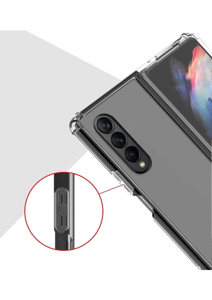 Samsung Galaxy Z Fold 3 Uyumlu Kılıf Tamamen Şeffaf Anti Şok Airbag Anti Shock Esnek Sert Silikon