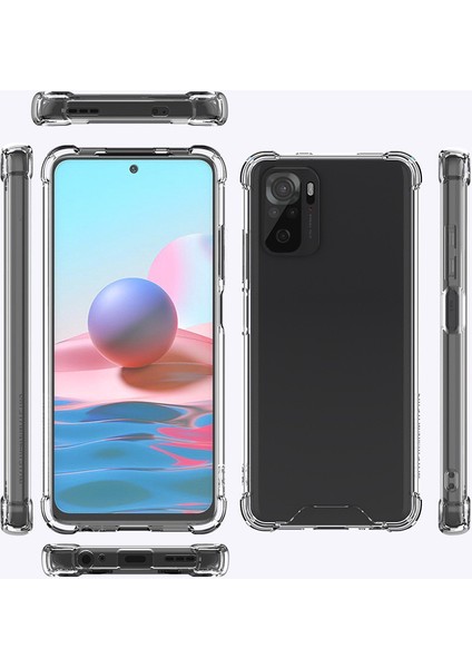 Xiaomi Redmi Note 10S Uyumlu Kılıf Tamamen Şeffaf Anti Şok Airbag Anti Shock Esnek Sert Silikon fiyatları