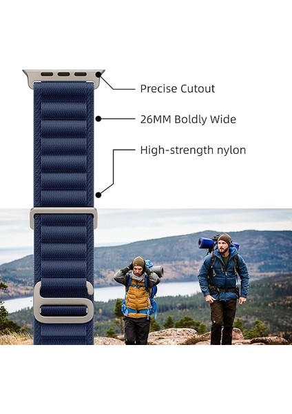 Apple Watch Uyumlu 38MM 40MM 41MM 1/2/3/4/5/6/se/7/8/9ultra Mountain Kordon Lacivert fiyatları