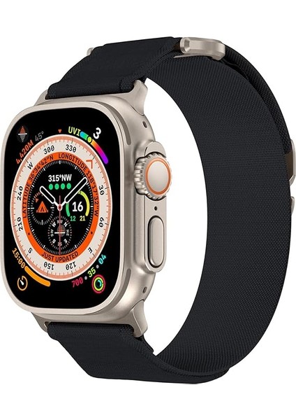 Apple Watch Uyumlu 38MM 40MM 41MM 1/2/3/4/5/6/se/7/8/9ultra Mountain Kordon Siyah