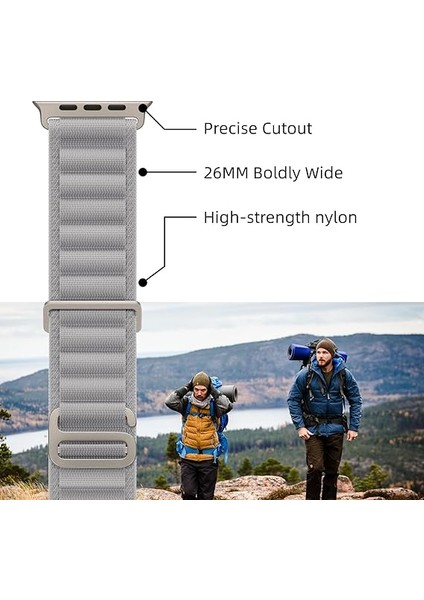 Apple Watch Uyumlu 38MM 40MM 41MM 1/2/3/4/5/6/se/7/8/9ultra Mountain Kordon Gri fiyatları