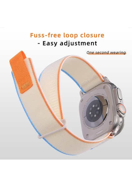 Apple Watch Uyumlu 42MM 44MM 45MM 49MM 1/2/3/4/5/6/se/7/8/9ultra Mountain Kordon Krem-Turuncu-Mavi fiyatları