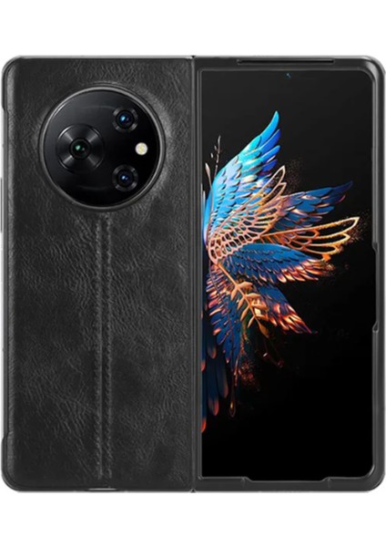 Tecno Phantom V Fold Deri Desenli Plastik Koruma KILIF-AL4225