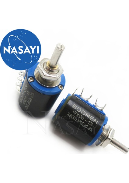 5 Adet Hassas Çok Turlu Potansiyometre 5 Tur Kısa Gövde WXD3-12-1W 3.3k (Yurt Dışından)