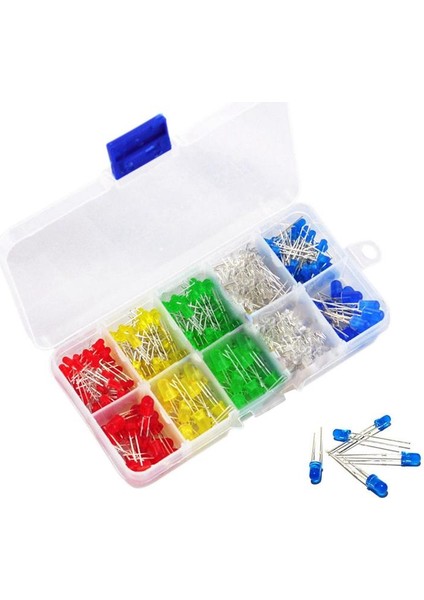 200 Adet 3mm 5mm LED Işık Diyot Beyaz Sarı Kırmızı Mavi Yeşil Çeşitlilik Kiti Arduino Için (Yurt Dışından)